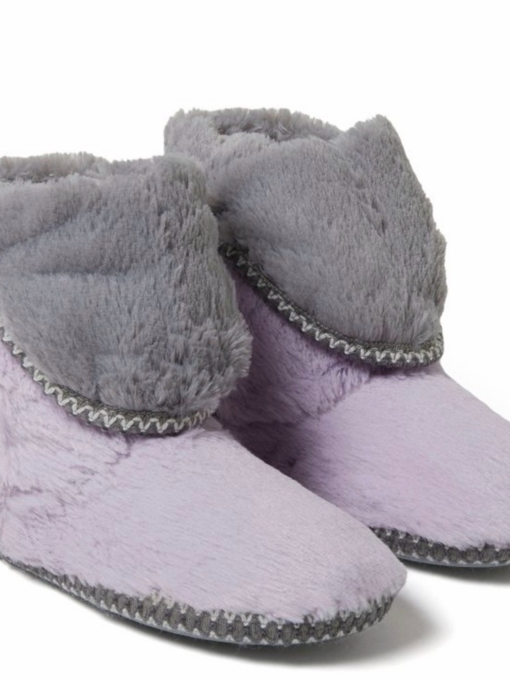 NWT dearfoams Gray Faux Fur Slide Slippers
